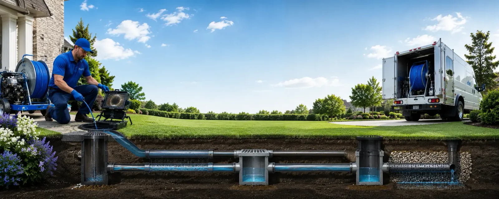Outdoor drain cleaning information for Round Top, NY
